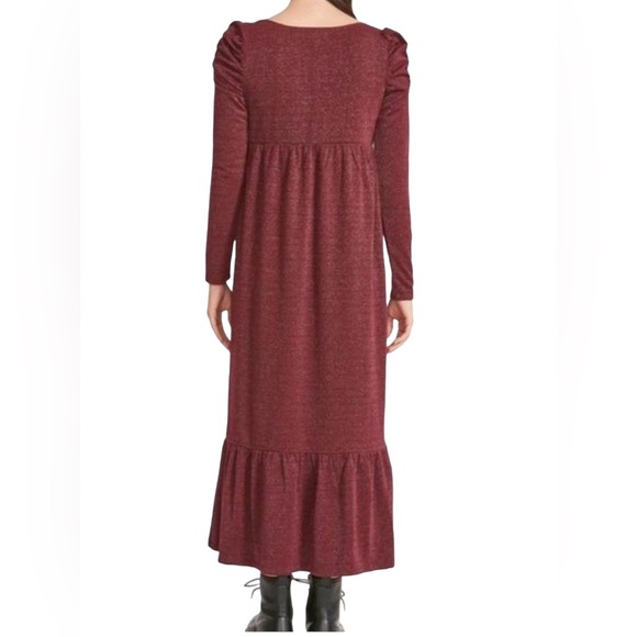 NWT Betsey Johnson Tawny Port Metallic Knit Midi Dress Small - Picture 3 of 3